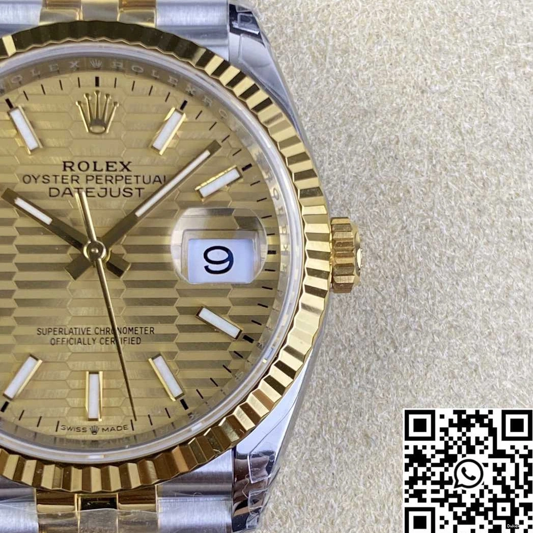 Two Factory Tone Rolex Datejust 36MM Yellow Dial VS Hourmarker Diamond M126233 Motif 0208